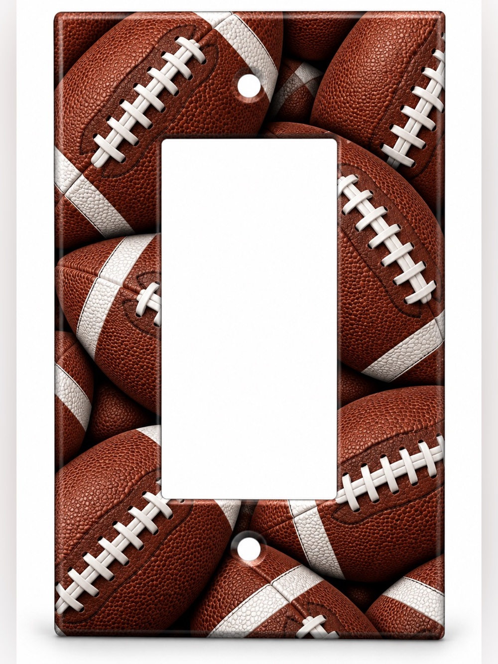 Football Rocker GFCI Wall Plate Boys Kids Room Sports Brown Football Decor